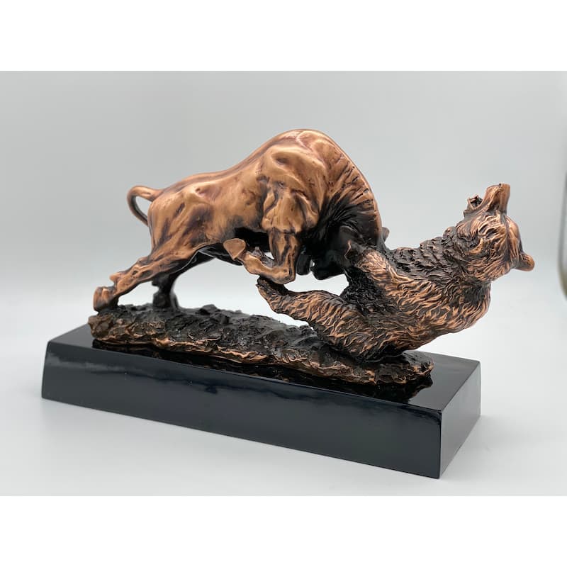 Bronze Fighting Bull and Bear