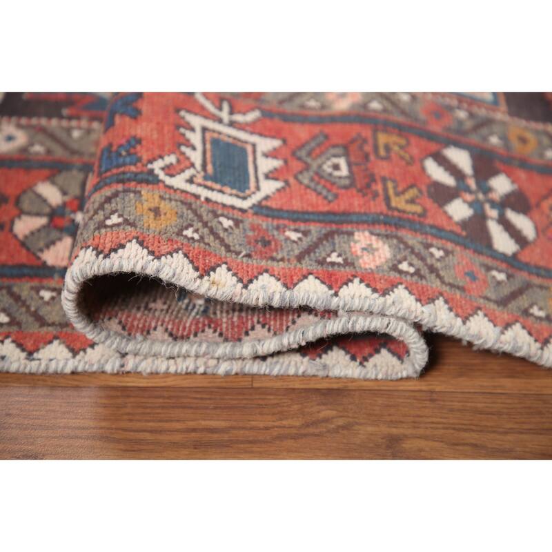 Hand Knotted Oriental 100% Wool Carpet Traditional Tribal Greys & Charcoal Hamedan Area Rug - 7' 1'' X 4' 2''