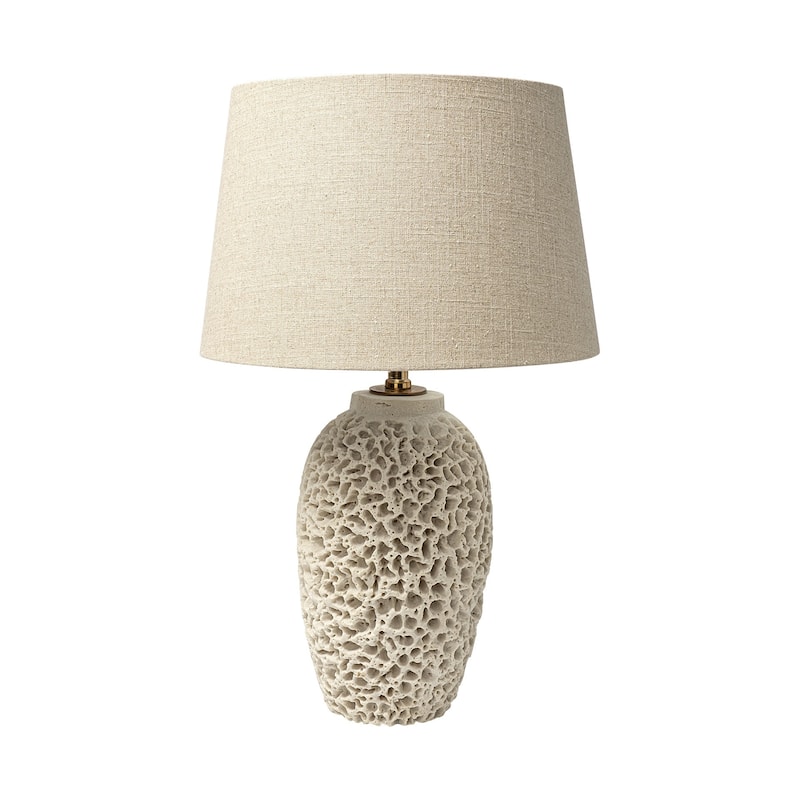 Coastal Beige Faux Coral Table Lamp - 26" H x 16" W x 16" D