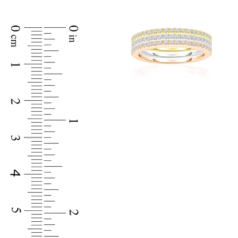1/3 Cttw Natural Diamond Ring 10KT 3-Tone Gold