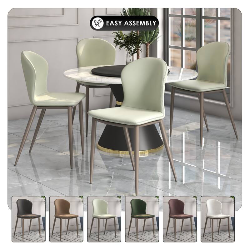 Upholstered Dining Chair in Fabric with Iron Legs Mosaic Series Set of 2