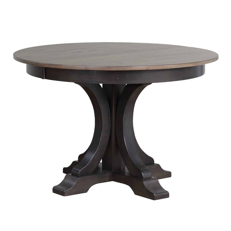 Round Art Deco Dining Table In Antique Grey - N/A