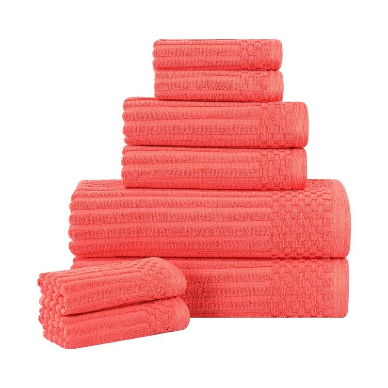 Superior Soho Ribbed Cotton 8-Piece Assorted Towel Set