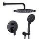 preview thumbnail 23 of 74, WOWOW Wall Mount 9-Spray Shower Faucet with Handshower 12" - Oil Rubbed Bronze