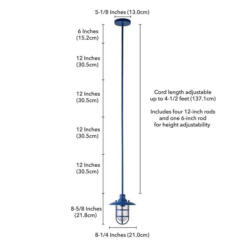 Bay 8.25" Wide Lantern Pendant with Glass/Metal Shade