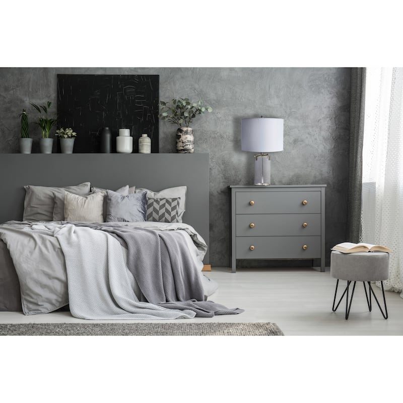 Transparent Bubble Glass and Metal Table Lamp