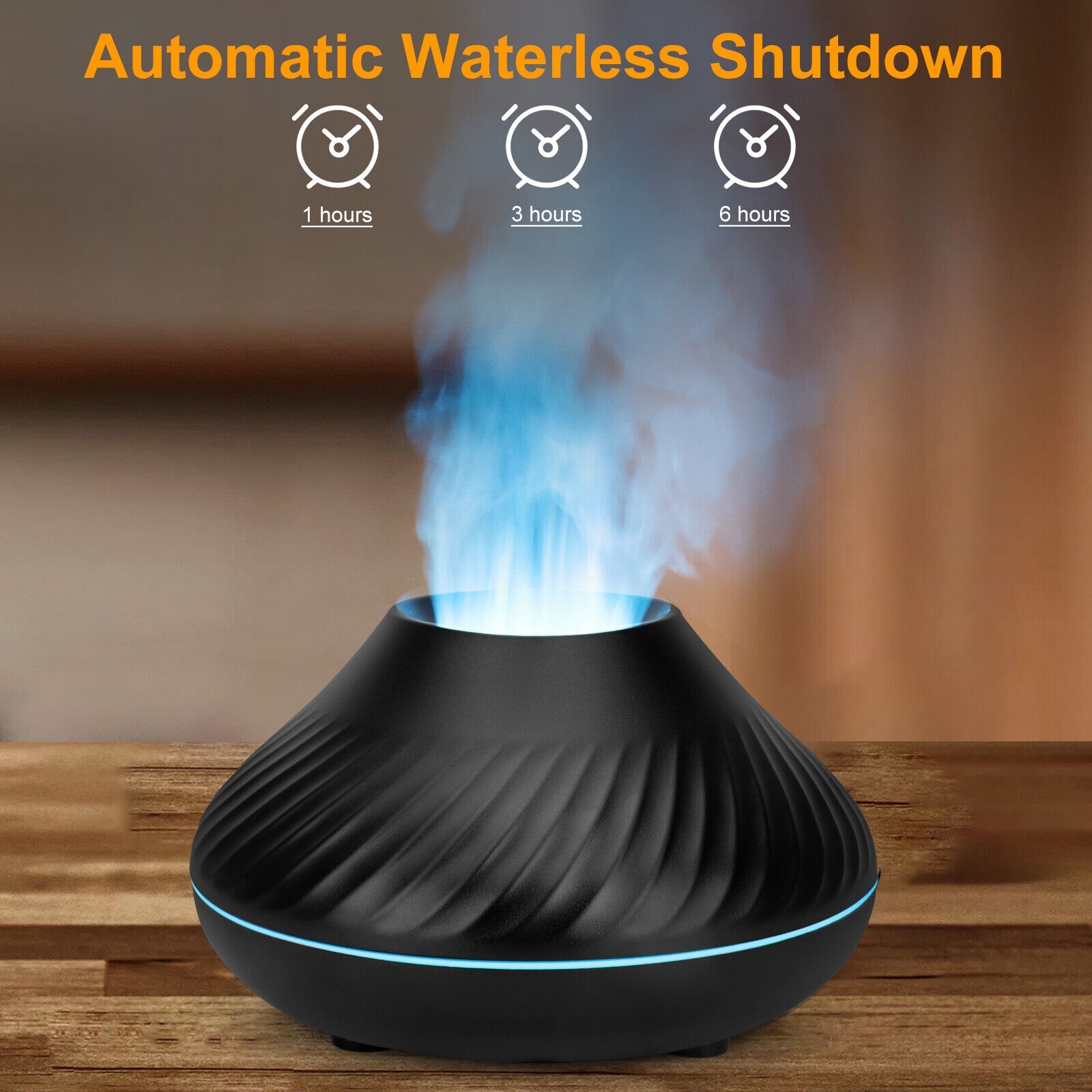 Cute Aroma Volcano Fire Flame Diffuser Humidifier Aromatherapy Essential Oil USB
