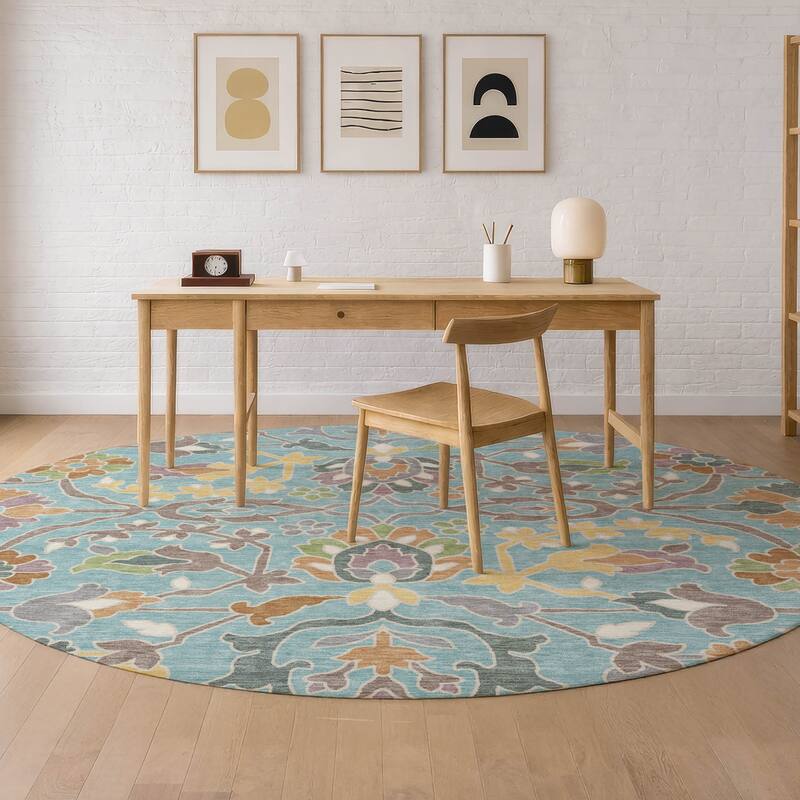 Machine Washable Indoor/ Outdoor Traditional Blanca Chantille Rug