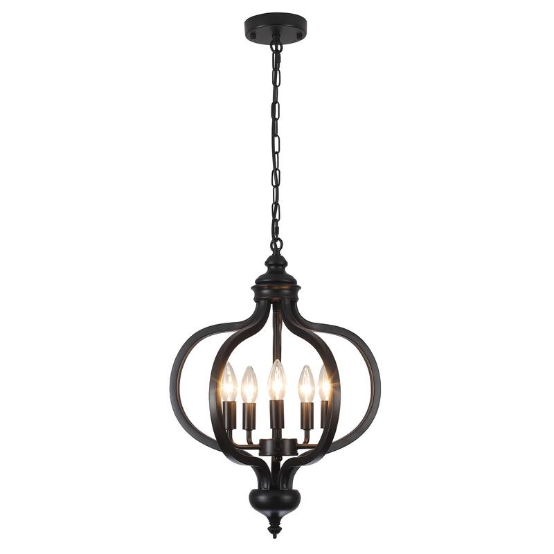5-Light Candlestick Hanging Linear Chandelier Lighting Island Chandelier Fixture for Kitchen Island