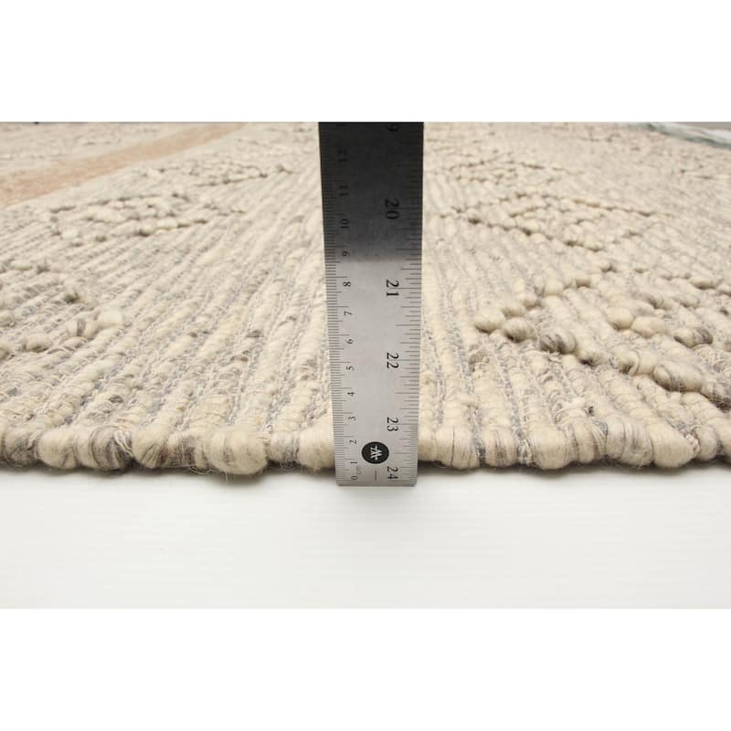 ECARPETGALLERY Braid weave Sienna Khaki Wool Rug - 6'2 x 9'2