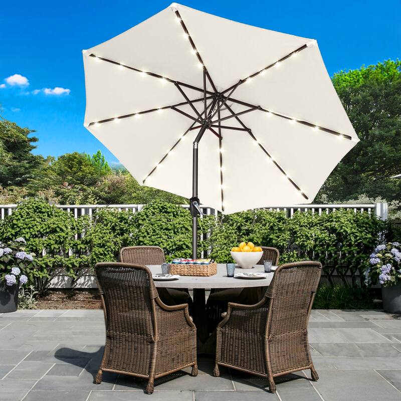 ABCCANOPY 9FT Outdoor Patio Solar Umbrella with 32LED Lights