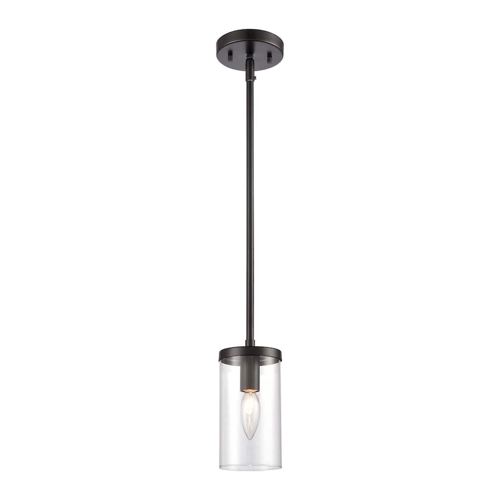 Elk Home Oakland Black With Clear Glass 1 Light Pendant