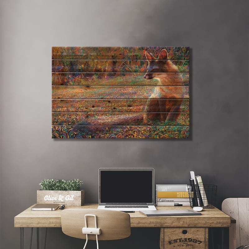Fox Tail Thicket Print On Wood by Iris Scott - Multi-Color
