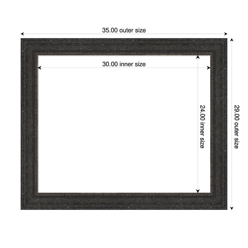 Attic Aged Framed Dry Erase Magnetic Board - 35 x 29 in - Attic Aged Black