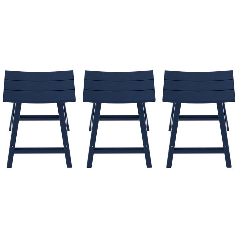 Polytrends Laguna Hdpe All Weather Outdoor Patio 24" Saddle Seat Counter Stool (Set Of 3)