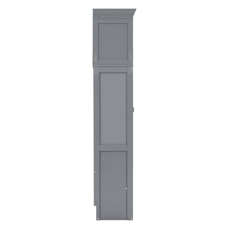Modern Style Multi-function Murphy Bed with Top Cabinets for Small Apartment or Studio