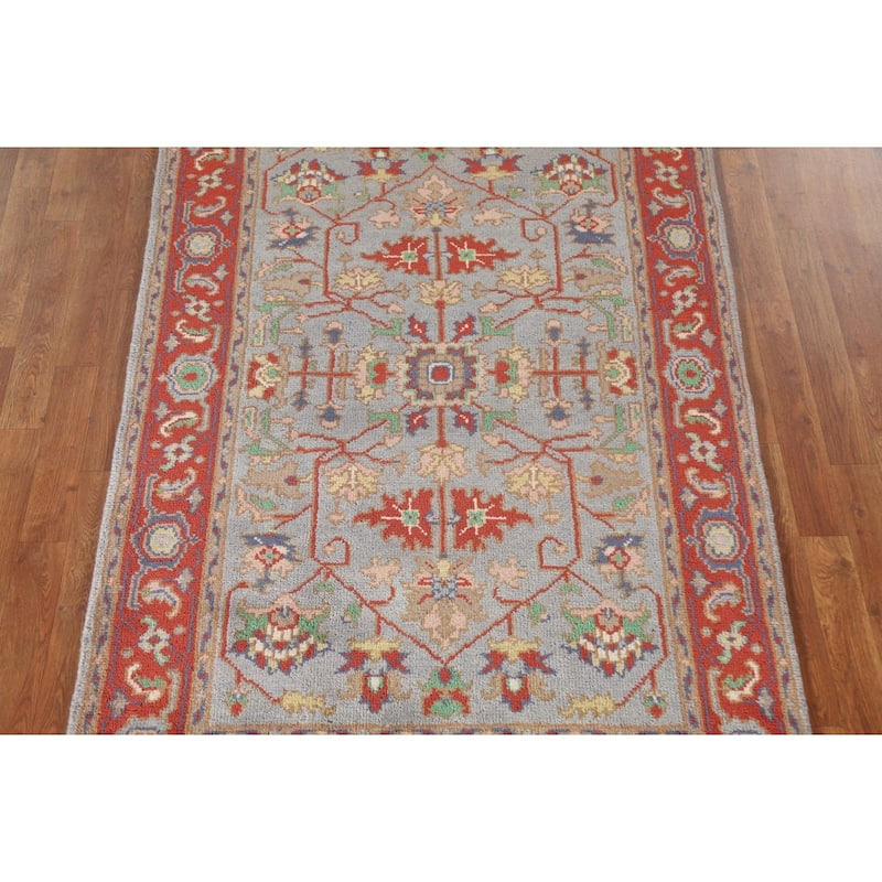 Heriz Serapi Indian Rug Hand-Knotted Wool Carpet - 3'11"x 6'0"