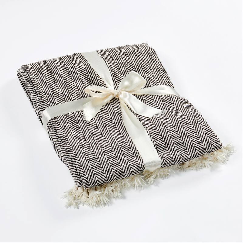 Extra Cozy Chevron Knit Throw Super Soft Knitted Blanket for Couch