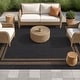 preview thumbnail 85 of 98, World Rug Gallery Border Indoor/Outdoor Flat Woven Area Rug 7' 10" x 10' - Dark Gray