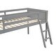 preview thumbnail 7 of 6, Twin Wood Low Loft Bed with Convertible Ladder, Ladder Can be Placed on The Left or Right, for Kids, Dorm Bedroom Apartment,Grey