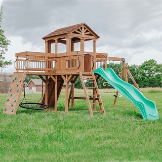 Backyard discovery prestige all cedar wood playset swing set best sale