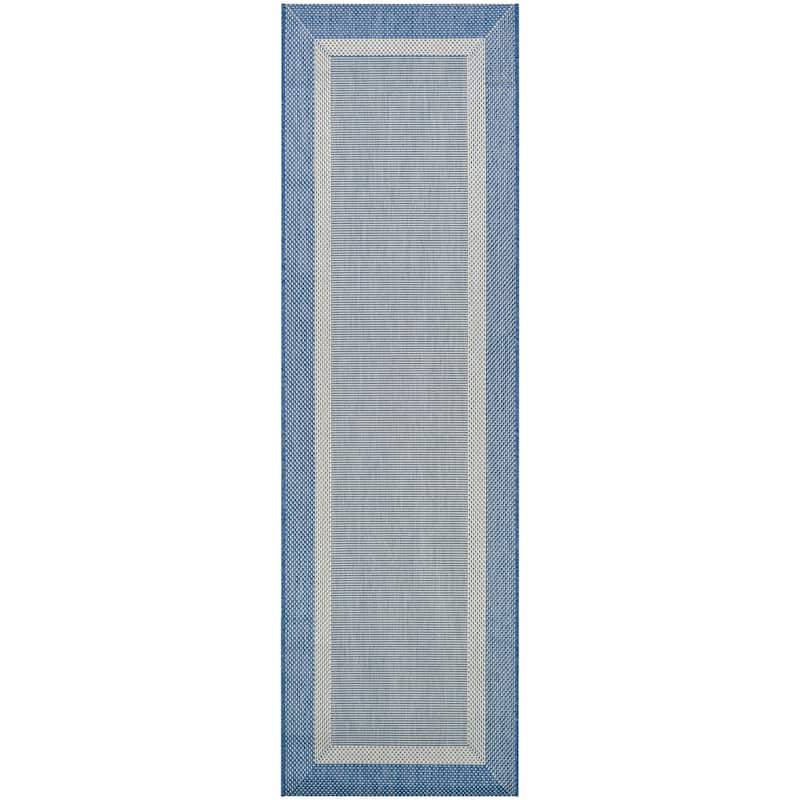 Dream Decor Rugs Pergola Channel Indoor Outdoor Area Rug - 2'3" x 7'10" Runner - Blue