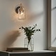 preview thumbnail 1 of 11, Modern Farmhouse 1-Light Mason Jar Wall Sconce Hand-blown Glass Bathroom Vanity Light - D 4.3" x H 9.4" D 4.3" x H 9.4"
