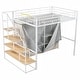 preview thumbnail 25 of 36, Metal Loft Bed with Wardrobe and Storage Shelves