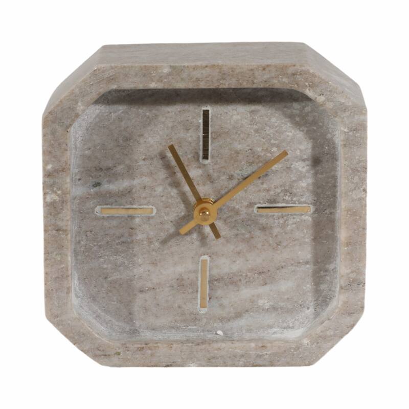 Modern Glam Marble & Stone Clock for Home Decor