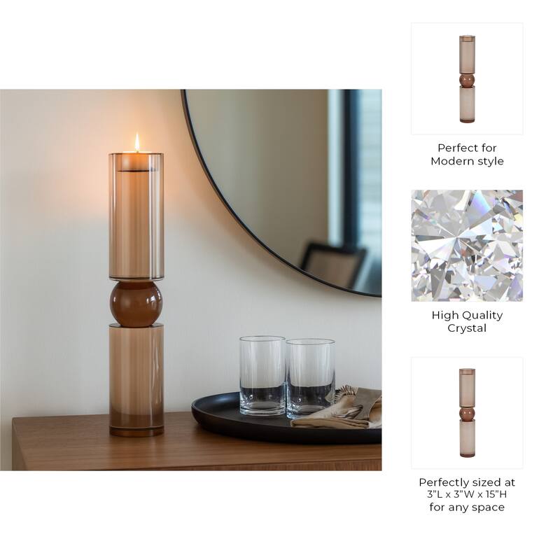 Candle Holder - Crystal Modern Cylinder Taper