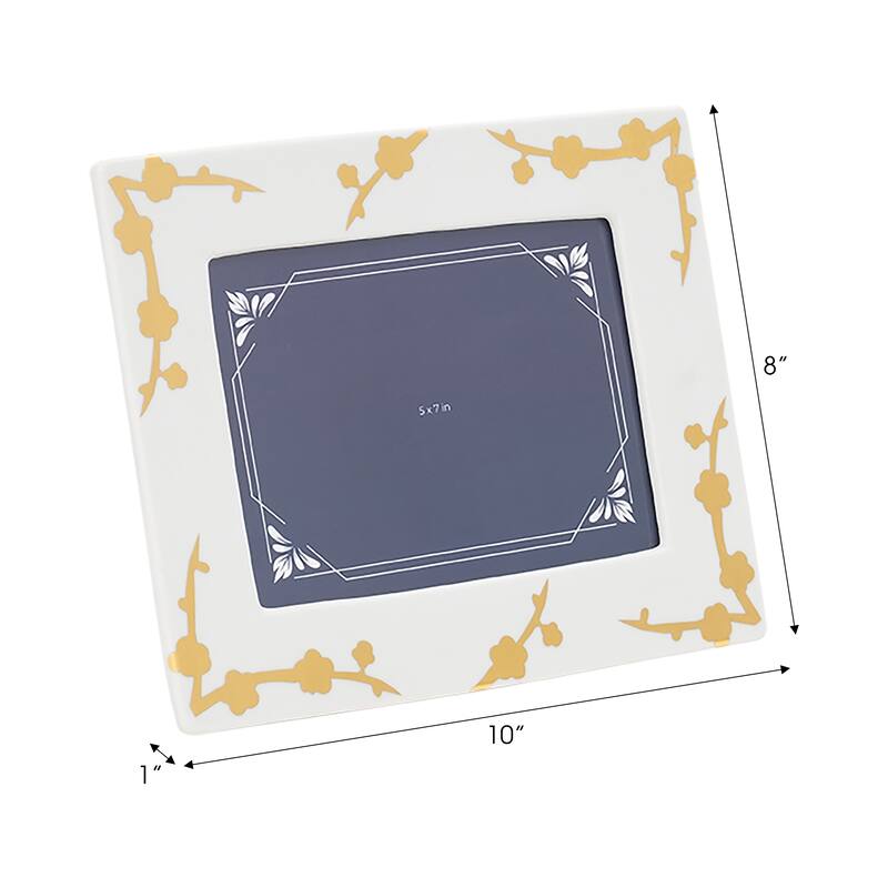 Ceramic Cherry Blossom Picture Frame - Gold