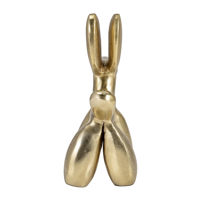 5" Metal Balloon Dog Sculpture Contemporary Modern Metallic Gold Aluminum Balloon Animal Statue for Home or Office
