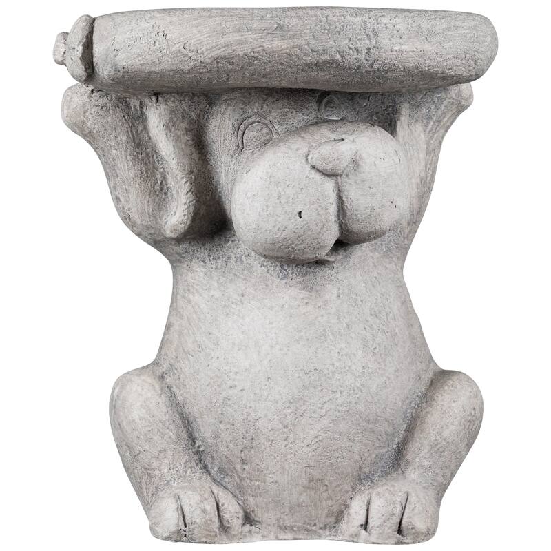 Dog Outdoor Garden Plant Stand - 12.25" - Gray