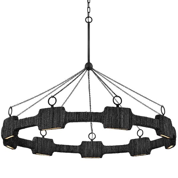 slide 2 of 7, Hinkley Lighting 34108 Raffi 48" Wide Ring Chandelier Carbon Black