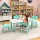 preview thumbnail 25 of 31, Gymax Kids Height Adjustable Table and 4 Chairs Set with Graffiti