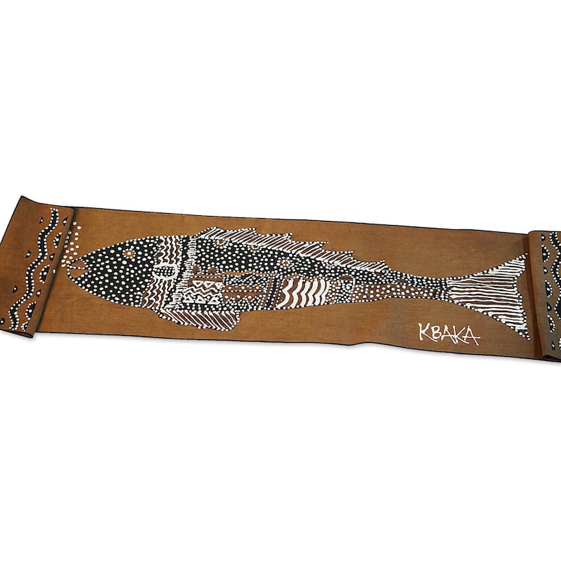 Novica Handmade Big Fish Cotton Table Runner