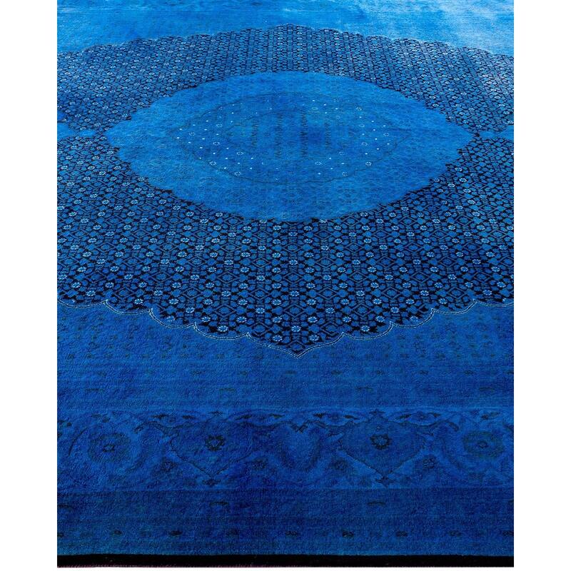 Fine Vibrance One-of-a-Kind Hand-Knotted Area Rug - Blue, 9' 1" x 12' 2" - 9' 1" x 12' 2"