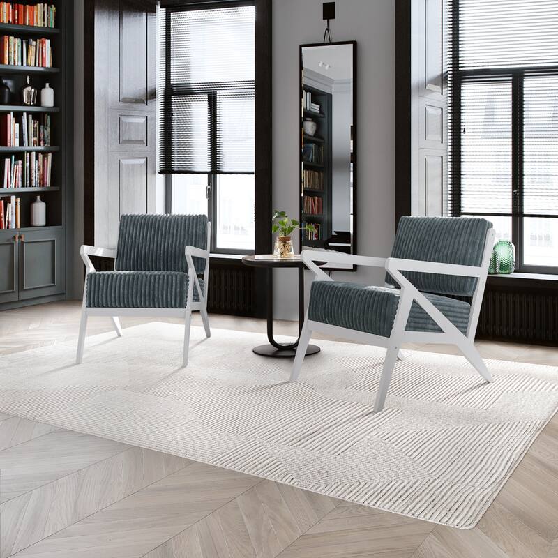 CraftPorch 2 Pieces Chic Modern Velvet Upholstered Chair