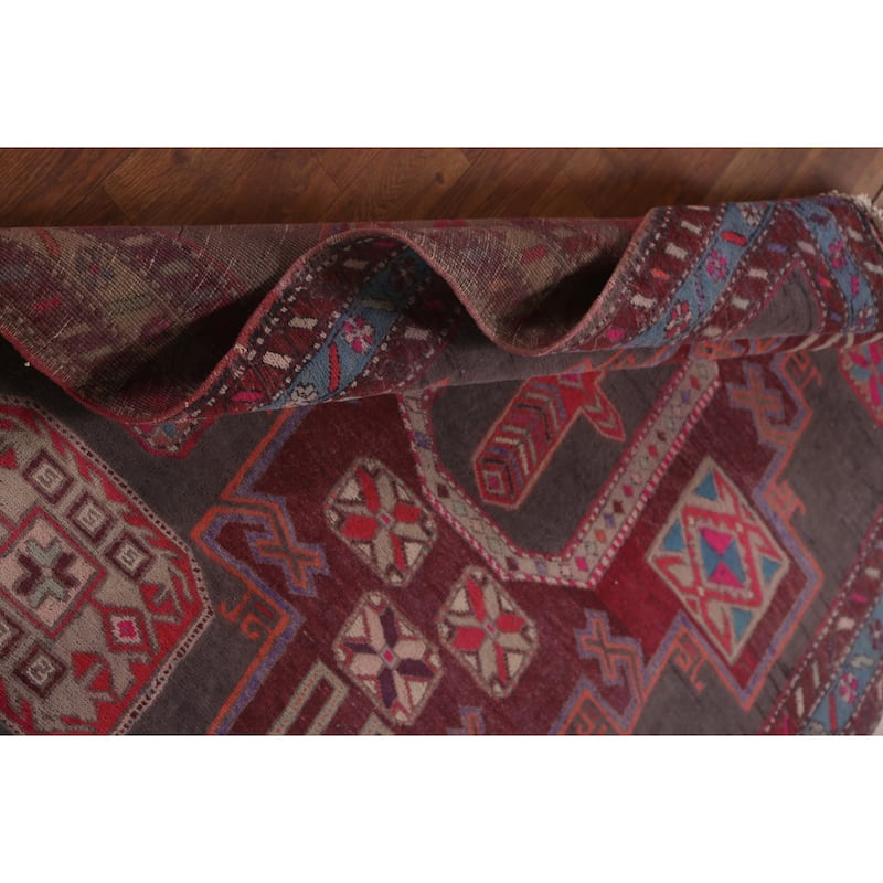 Over-Dyed Meshkin Persian Vintage Runner Rug Hand-Knotted Wool Carpet - 4'3" x 10'5"