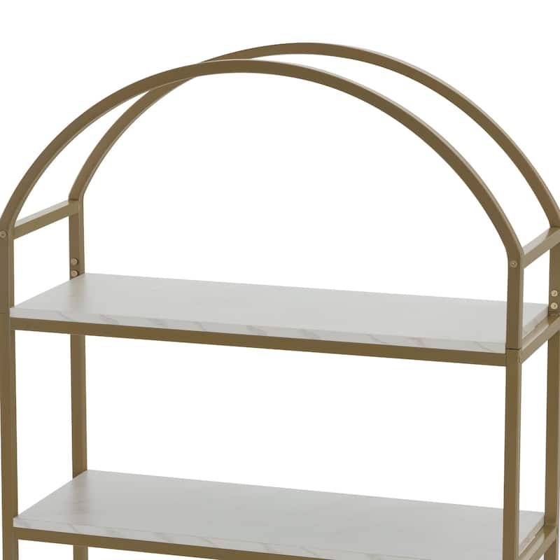 Nathan James Haven 5-Shelf Etagere Bookshelf with Arch Top