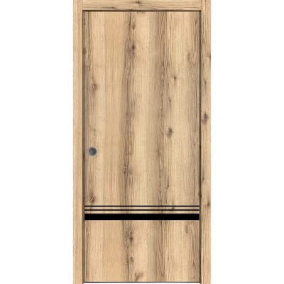 French Pocket Door 18 x 80 with Planum 0012 Oak with Kit Trims Rail