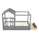 preview thumbnail 8 of 7, Twin Wood House Bed with Roof, Window, Drawer, and Solid Wooden Support