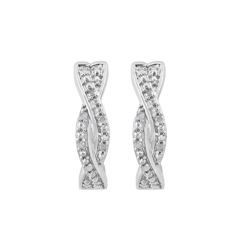EFFY 925 Sterling Silver Diamond Earrings