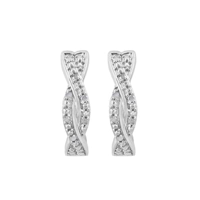 EFFY 925 Sterling Silver Diamond Earrings