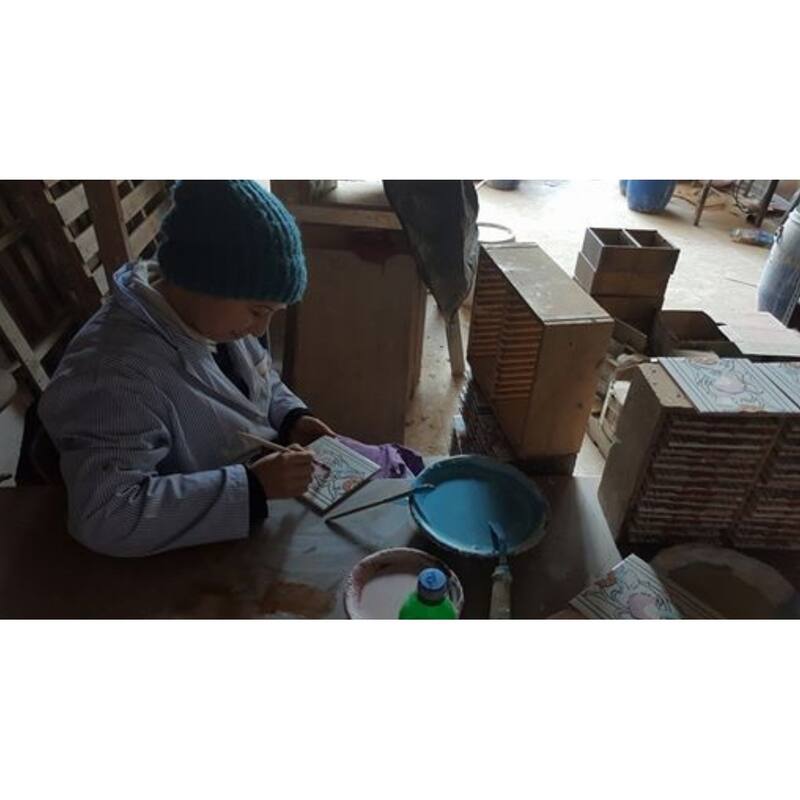 28in x 24in Sailing Boat 42pc Mosaic Tile Ceramic Wall Mural