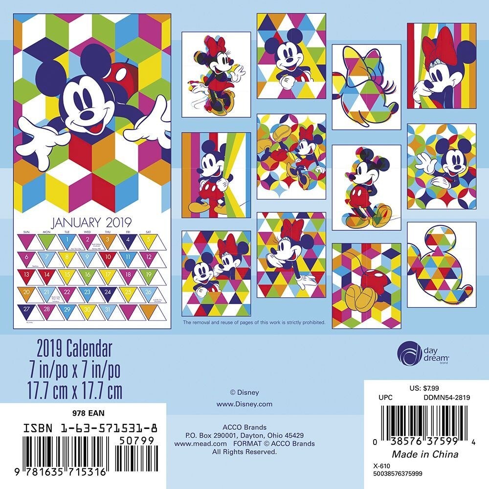 Shop 2019 Mickey Mouse Classic 2019 Mini Wall Calendar More Moms Babies By Acco Br Overstock 24336805