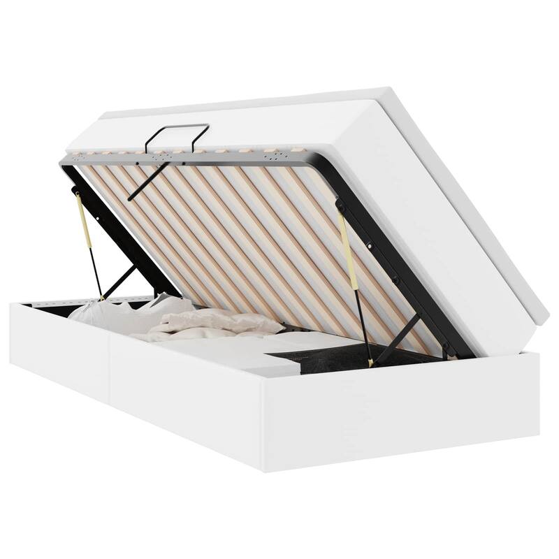 vidaXL Storage Bed with Mattress in Faux Leather