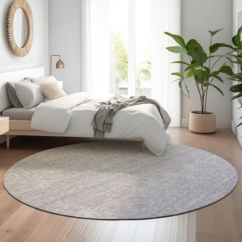Premium Washable Super Soft Ombre Rise Mayfield Rug - Beige - 8' x 8' - Round