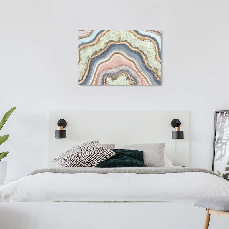 Wynwood Studio Canvas Abstract Modern Shapes White and Eggshell Glam Wall Art Canvas Print - 36 x 24