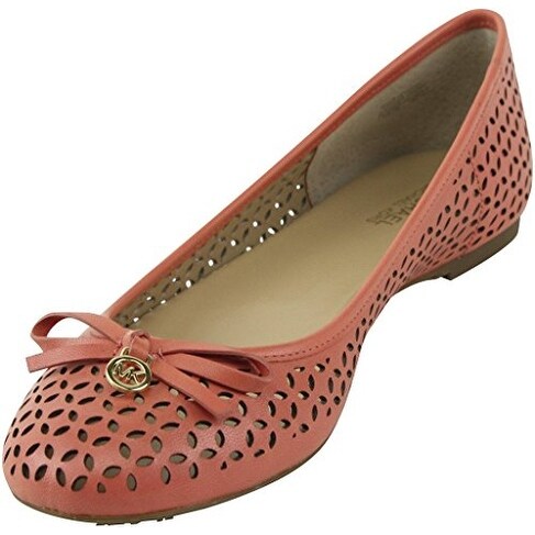 MICHAEL Michael Kors Womens Olivia Leather Round Toe Slide Flats